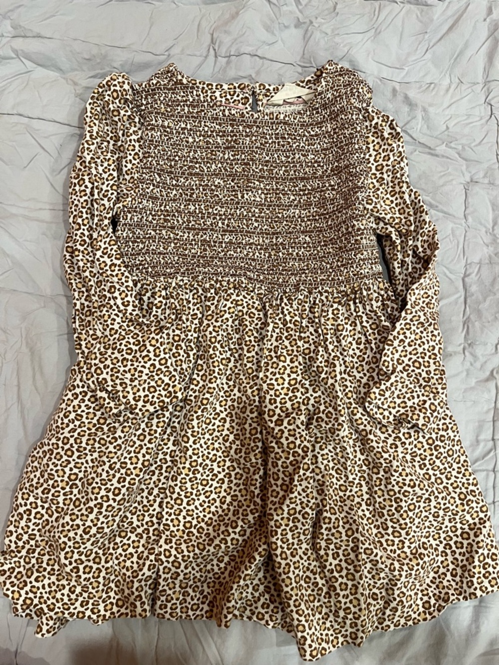 Mini Boden. Leopard print dress. Size 5-6.